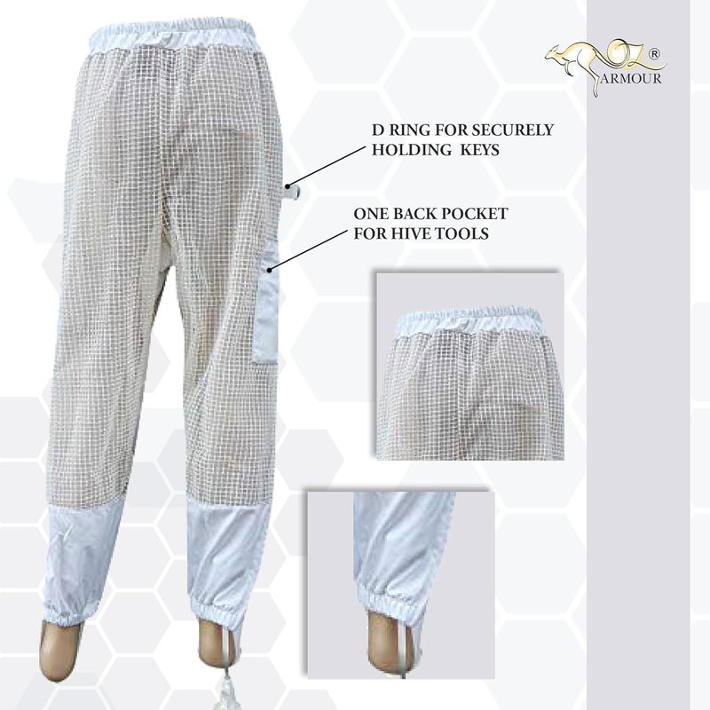 OZ ARMOUR Beekeeping Pant Ventilated Three Layer Mesh with Leg High Zippers & Pockets (X-Large) - Image 4